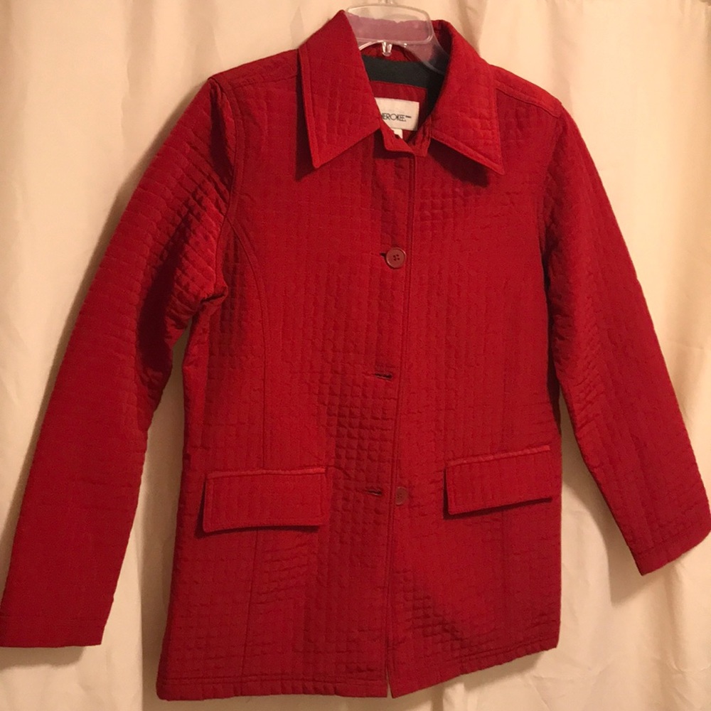 Ladies red quilted coat